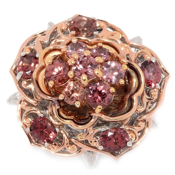 Shop Gems En Vogue Oval Round Rose Zircon Flower Ring Overstock 32079909