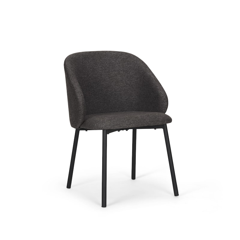 HomeRoots Gray and Black Fabric and Wood Dining Side Chair - 22.75 in. x 31.50 in. x 22.50 in.