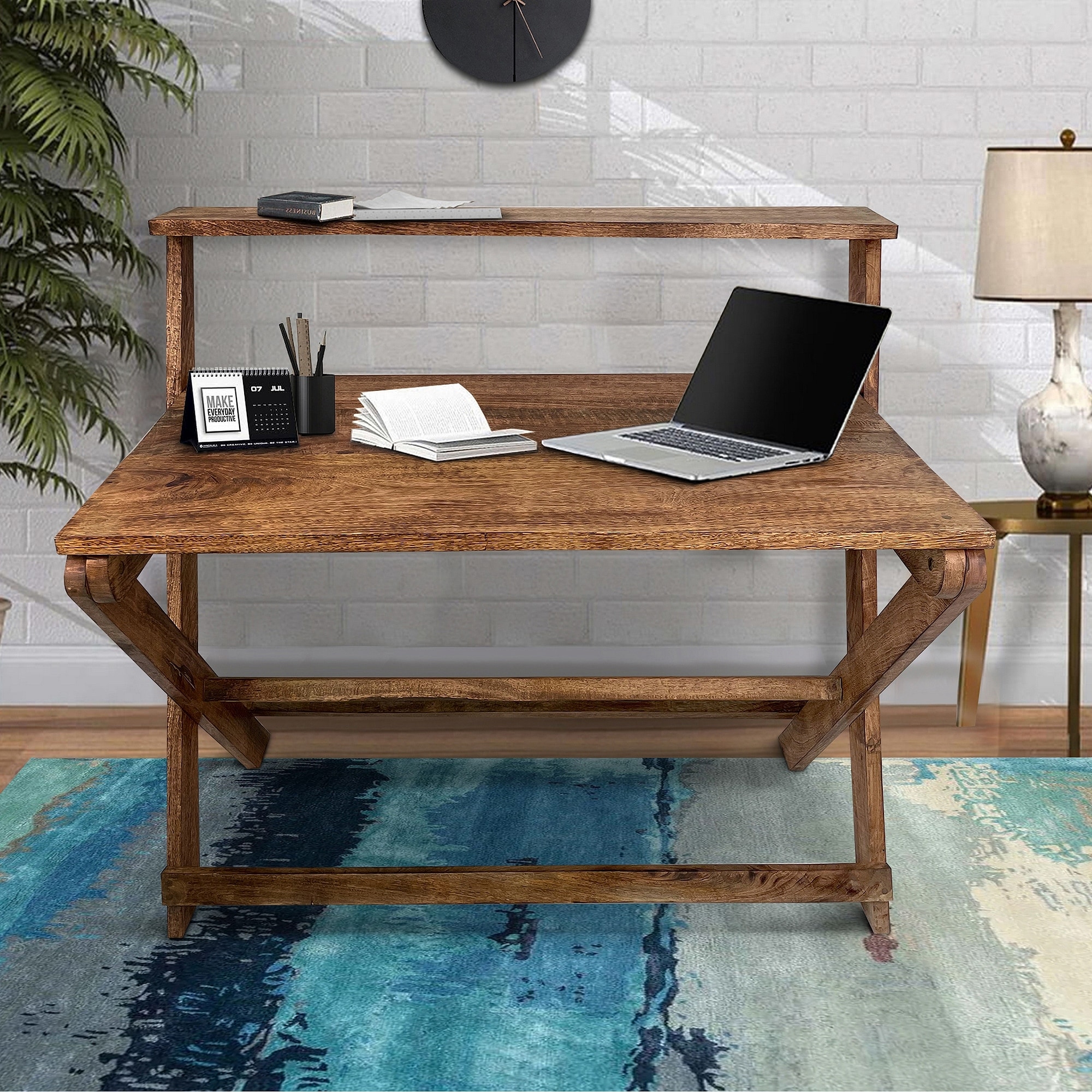 Computer table with top shelf deals