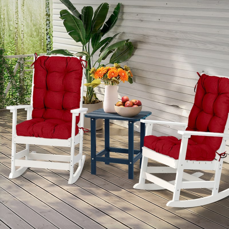 Aoodor Outdoor 42"x 20" x5" Tufted Back Cushions Patio Replacement Chair Cushion, Set of 2