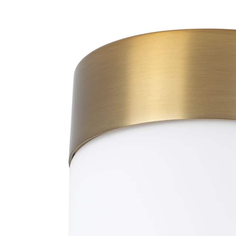 Elevate Collection Four-Light Brushed Bronze Etched White Glass Mid-Century Modern Bath Vanity Light - 7.5" x 34.5" x 7.75"