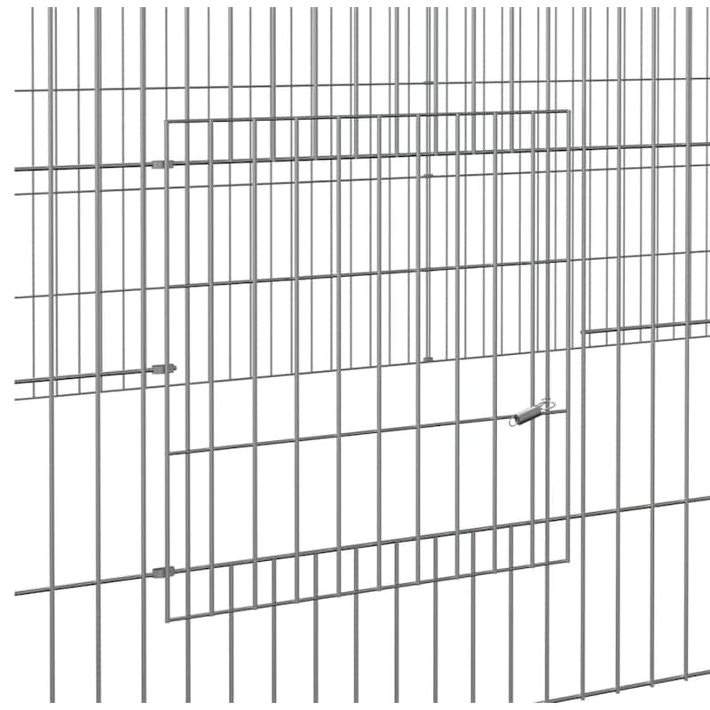 vidaXL Rabbit Cage Small Animal Run Hutch Playpen Enclosure Galvanized Iron