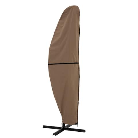 Offset Outdoor Umbrella Cover - Heavy-Duty Waterproof Protection for Banana Frame Umbrellas by Pure Garden (Tan)