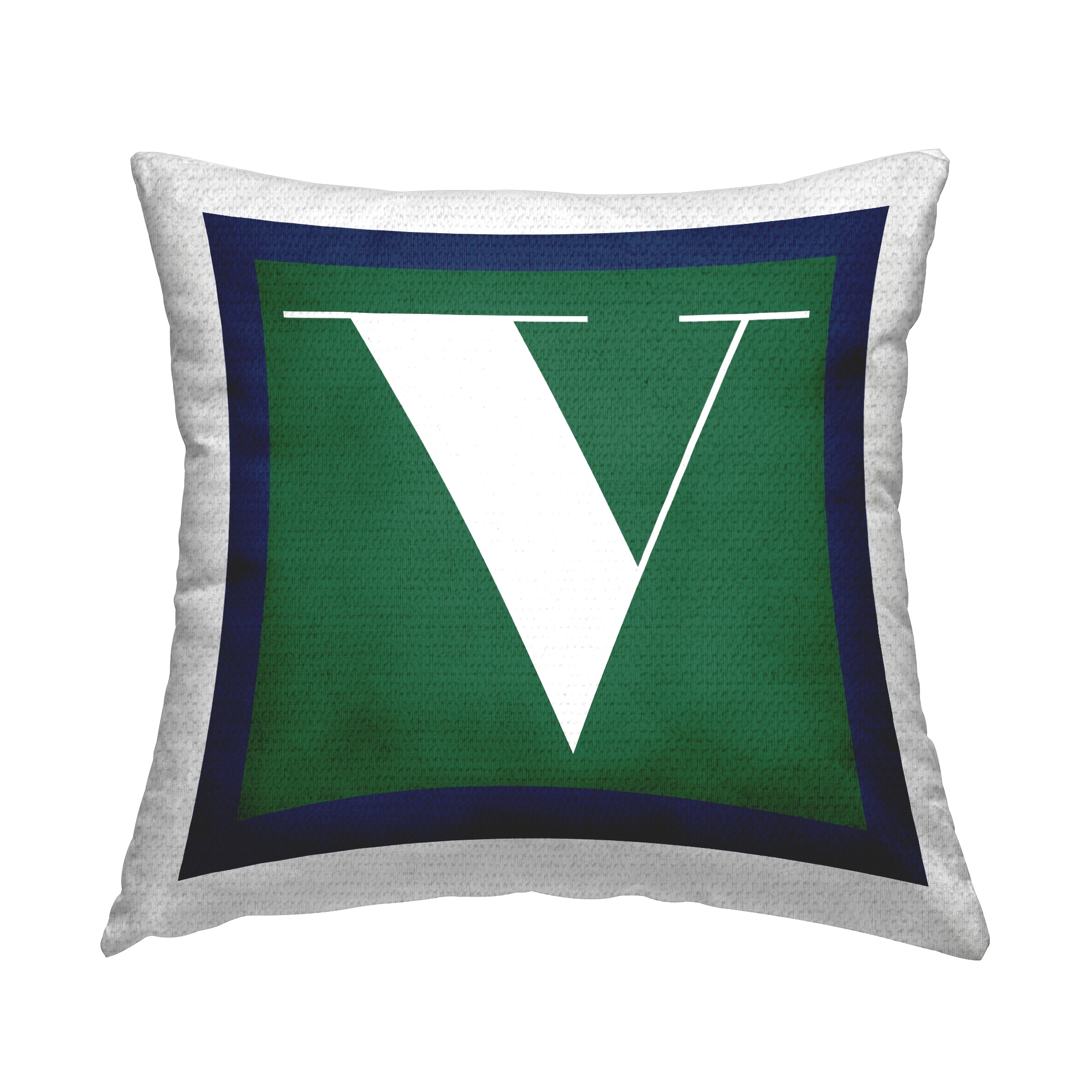Stupell Green Initial Letter Printed Outdoor Throw Pillow Design by Lil' Rue