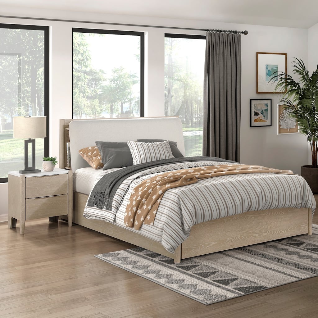 3pc Bedroom Set Platform Storage Bed and Nightstands