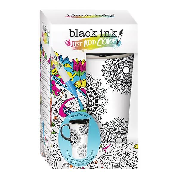 Shop Cypress Home Color Your Own Mandala Travel Mug Diy Ceramic Coffee Cup With Silicone Lid 17 Oz 5 33 In Overstock 23054879