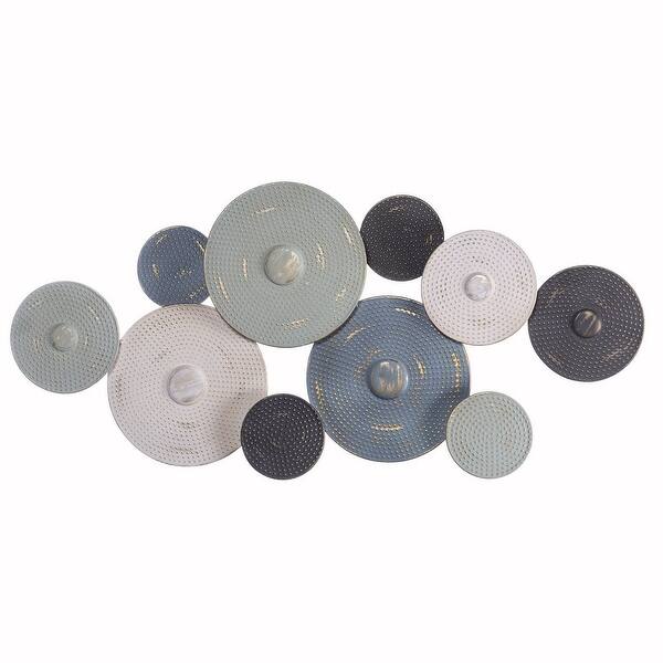 Dashed Discs Alternative Iron Wall Art Cream, Green, Charcoal Gray