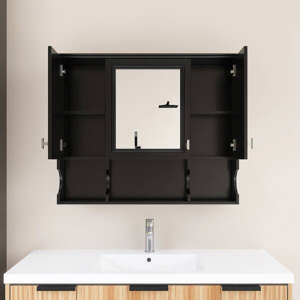 35 in. W x 29 in. H Rectangular MDF Medicine Cabinet with Mirror