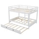preview thumbnail 16 of 24, Queen Over Queen Size Bunk Bed with Trundle, Ladder and Guardrail, Wooden Bunk Bedframe with Wood Slats Support for Kids