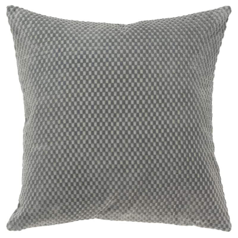 Rizzy Home Transitional Poly Filled Decorative Pillow 20" x 20" - Grey