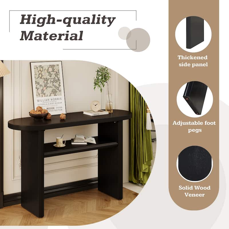 Sleek Console Table with Rounded Edges and Sturdy Shelf Design for Modern Living Spaces