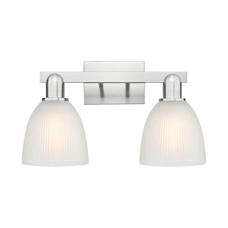 Innovations Lighting 716-2W-11-17 Castile Vanity Castile 2 Light 17" - Brushed Satin Nickel / White