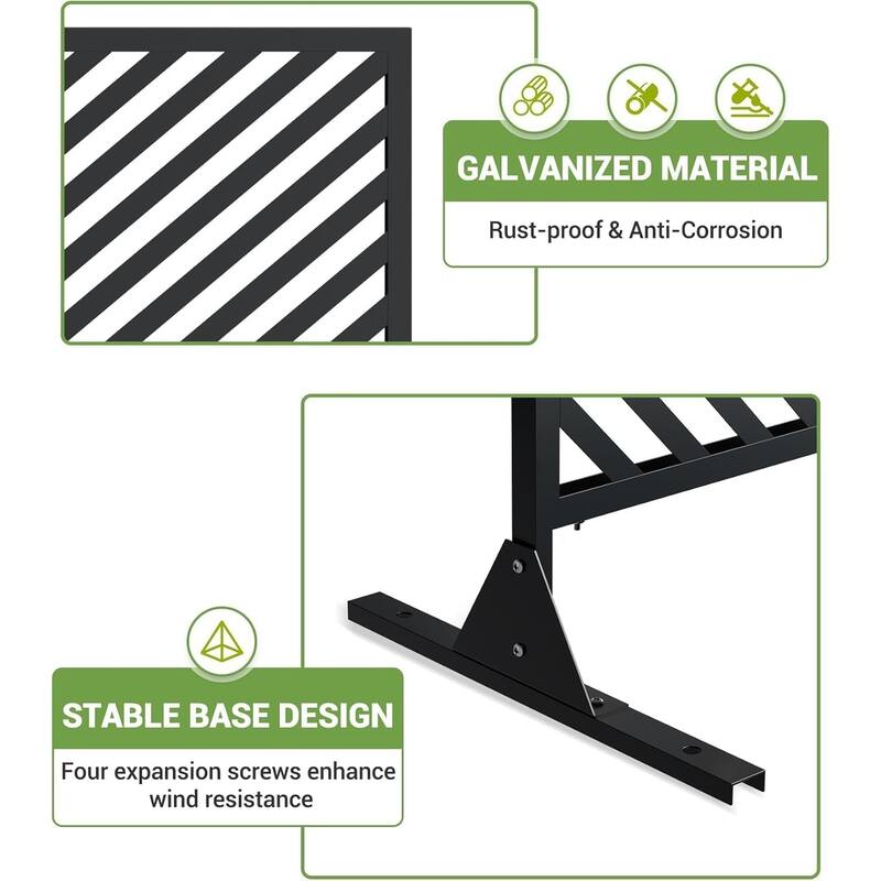 Freestanding Metal Privacy Screen, with Stable Base
