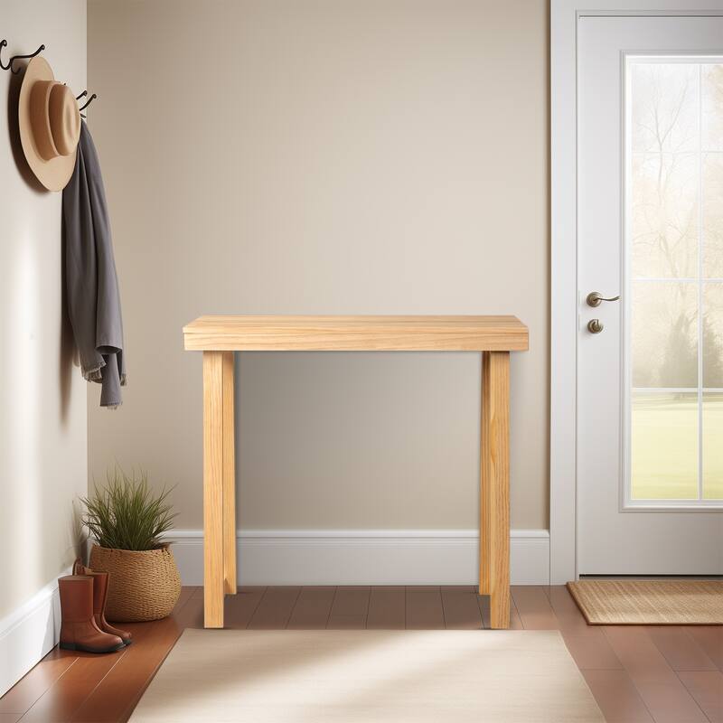 Narrow Solid Pine Wood Entryway Console Table for Small Space Living Room Furniture Decor