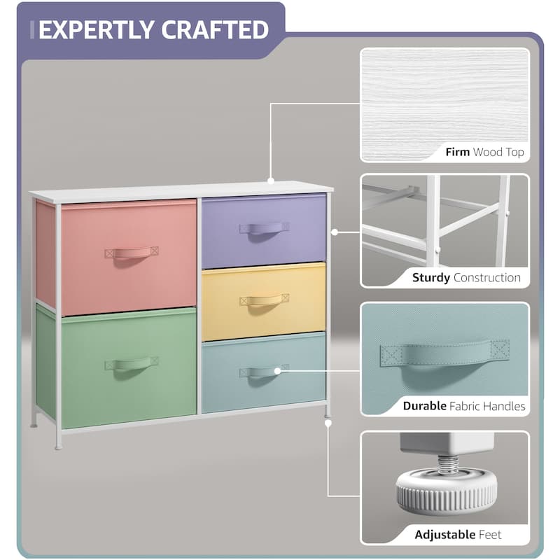 Dresser w/ 5 Drawers - Furniture Storage Tower Unit for Home, Bedroom