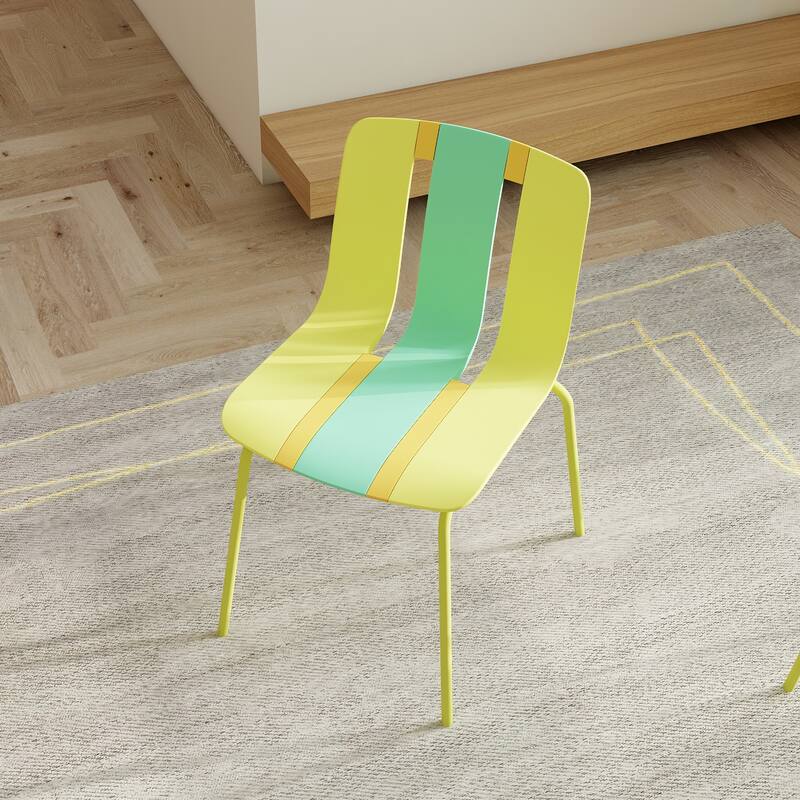 4-Pack Modern Striped Color Block Chairs