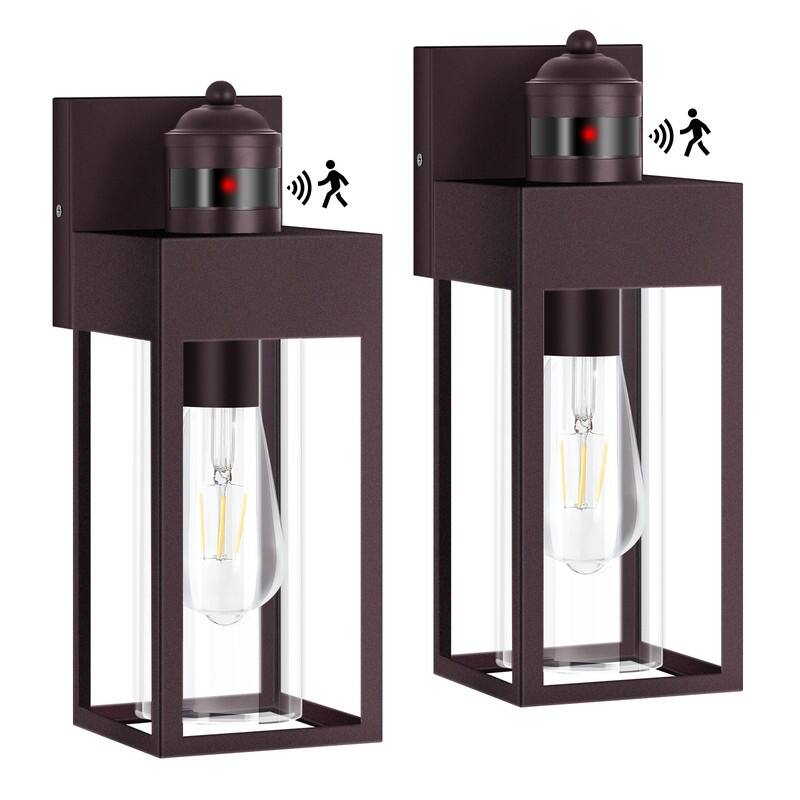 Smart Security Black Motion-Sensor Wall Lights for Your Outdoor Space 2-Pack - Purple 2-Pack