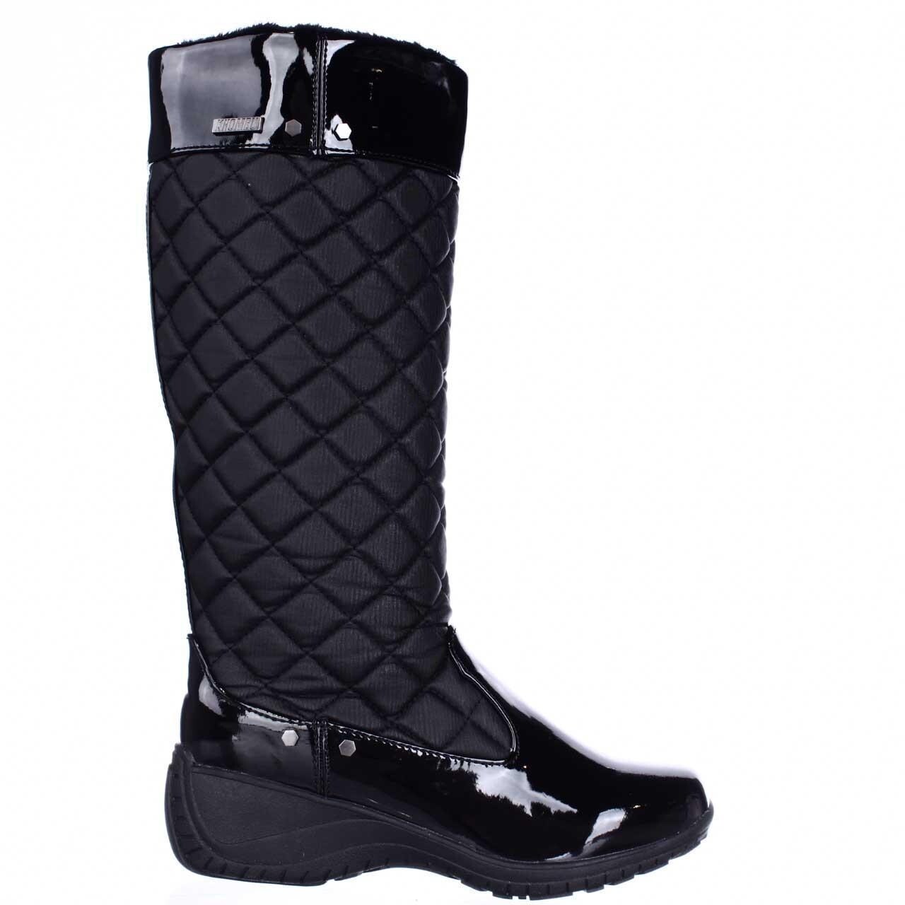 Shop Khombu Merritt Quilted Soft Lined Winter Rain Boots Black