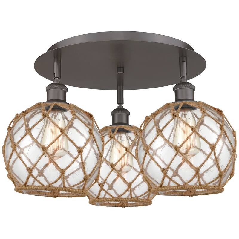Innovations Lighting Endless Possibilities Ballston - Farmhouse Rope - 3 Light 20" Flush Mount