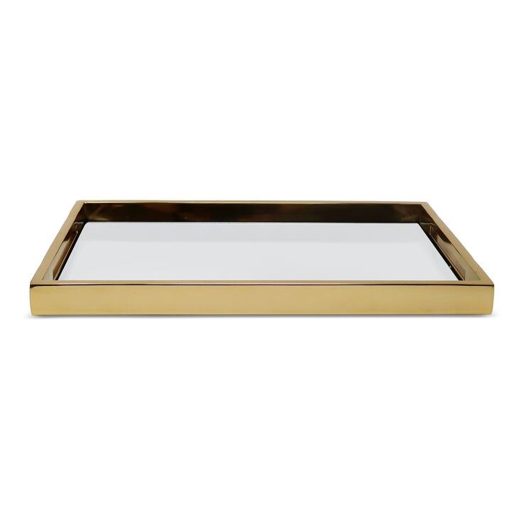 Large Rectangle Mirror Tray with Handles, Available in 3 Colors and 2 Sizes