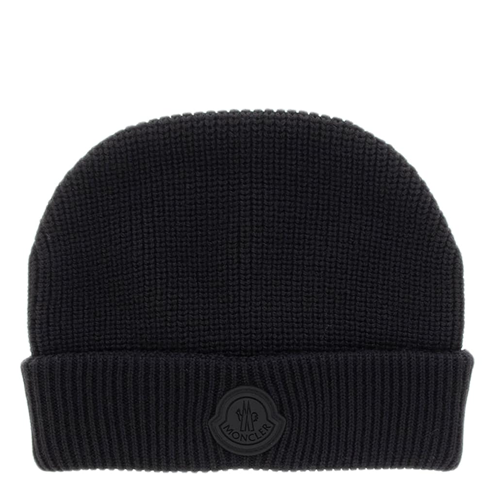 Moncler Wool Blend Logo Beanie