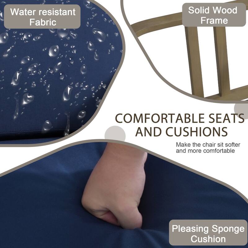 Patio Teak Wood Outdoor Loveseat Sofa with Cushions