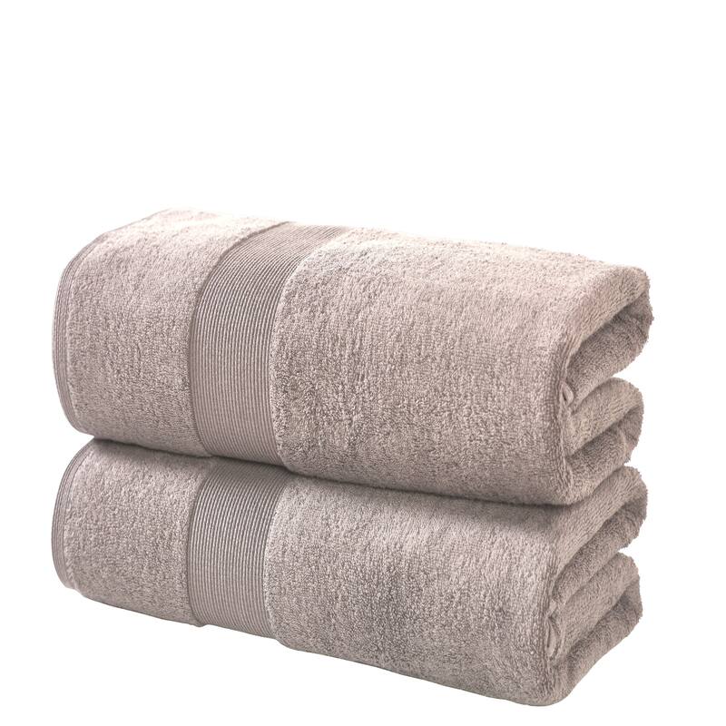 Fabstyles Luxury Large Bath Sheet 35 by 70 Inches Set of 2 - Set of 2 - Taupe