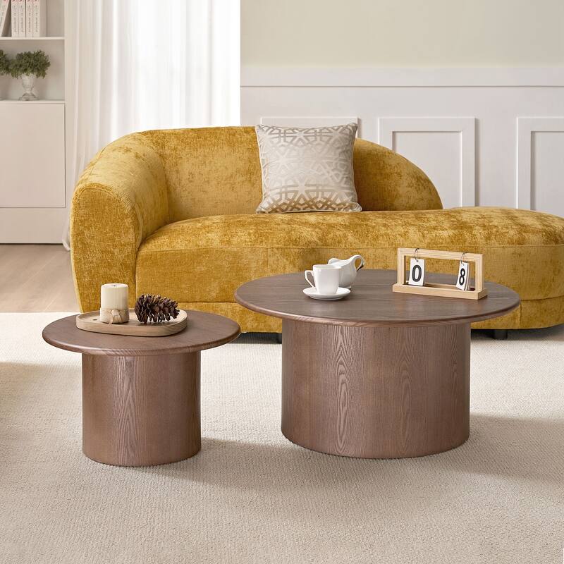 Coffee Table Set of 2 ,MDF Round Coffee Table for Living Room ,Apartment
