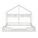 preview thumbnail 12 of 10, Twin House Platform Beds with Guardrails and Shelves, Creamy White
