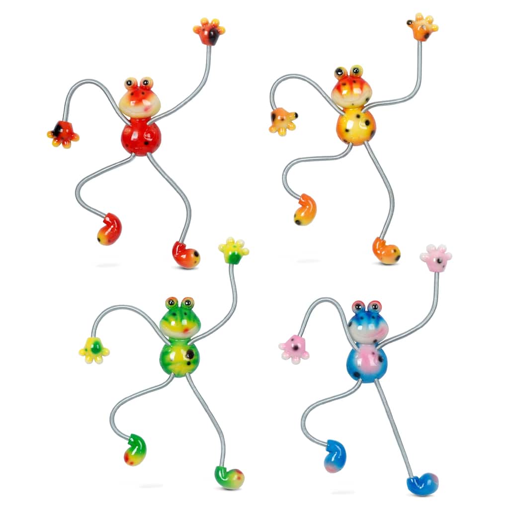 CoTa Global Frog Refrigerator Springy Magnets Set of 4 Assorted Color