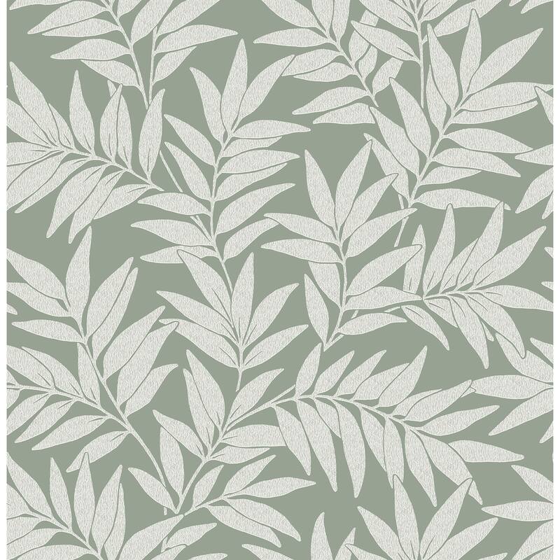 A-Street Prints Morris Green Leaf Wallpaper
