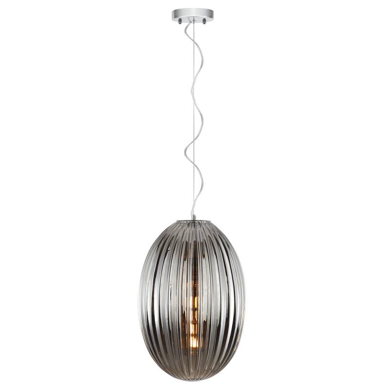 Light Society Opal 12" Glass Pendant Light - Chrome/Smokey