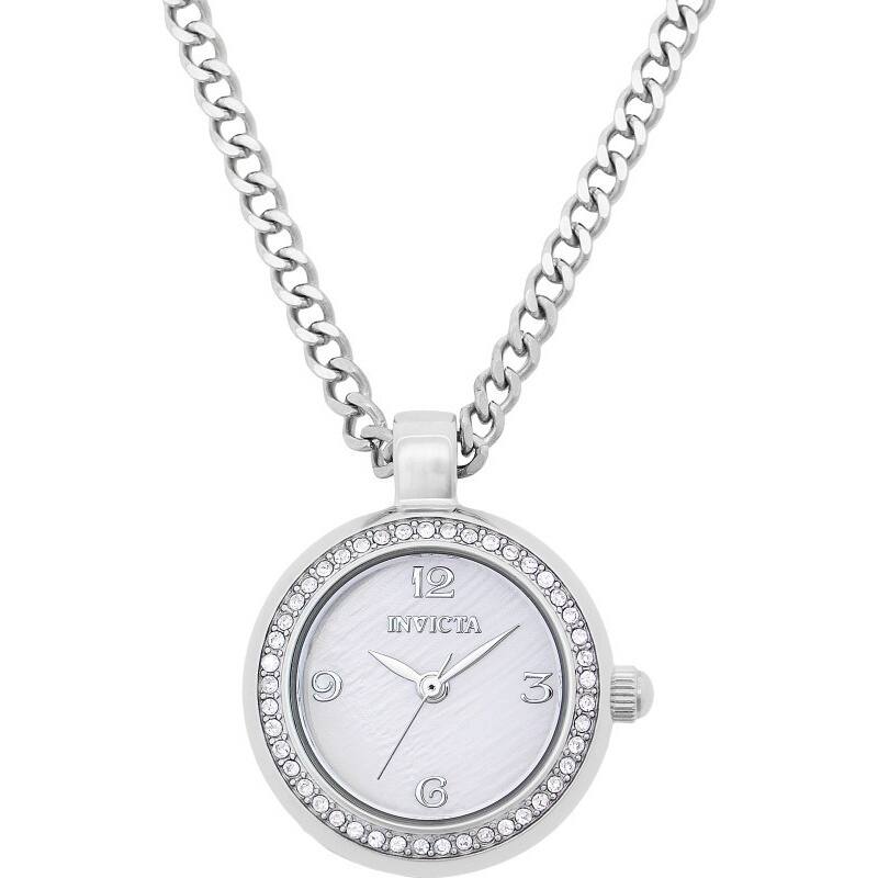 Invicta Women's 49931 Mini Quartz PC21J Mother of Pearl Dial Necklace Watch - White