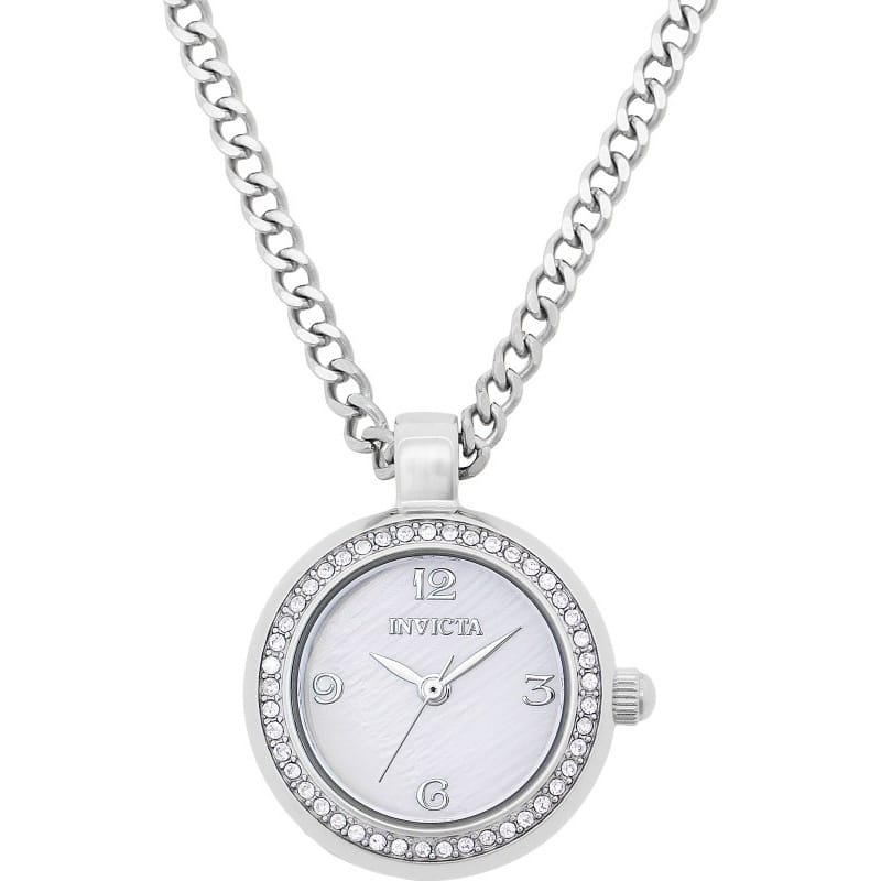 Invicta Women's 49931 Mini Quartz PC21J Mother of Pearl Dial Necklace Watch - White
