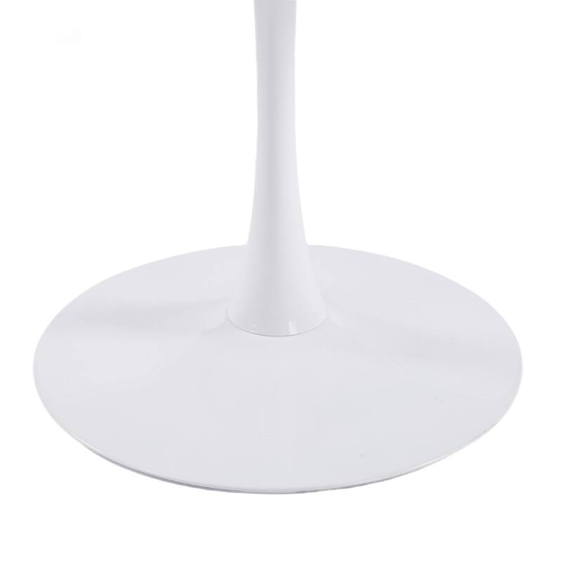 42.1"Tulip Table, Mid-Century Dining Table For 4-6 People - Round MDF Table Top (The Tabletop Consists Of Two Panels)