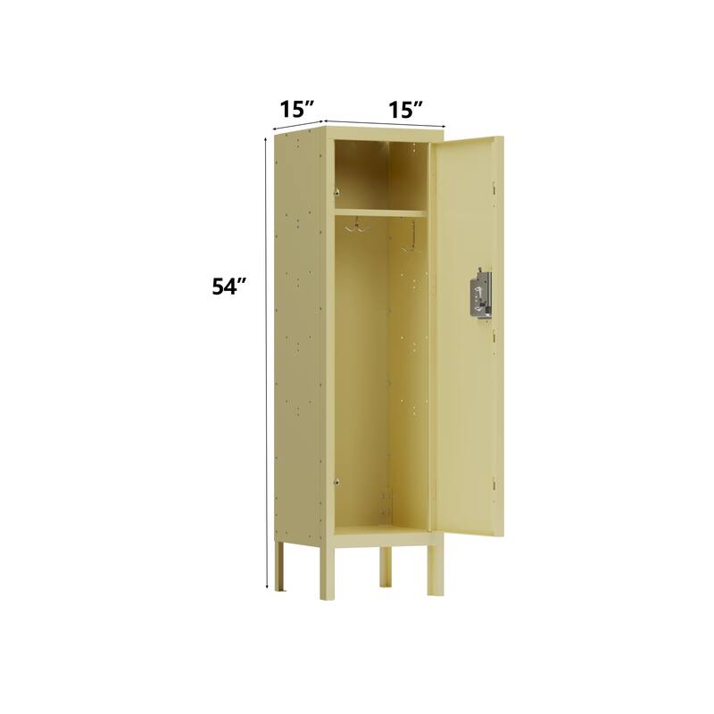 Roomfitters 1 Door Tall Metal Storage Locker, Retro Industrial Steel Cabinet for Gym Office or Bedroom