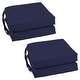 preview thumbnail 28 of 79, 16-inch Square Indoor Twill Chair Cushions (Set of 2 or 4) - 16 x 16 Set of 4 - Navy