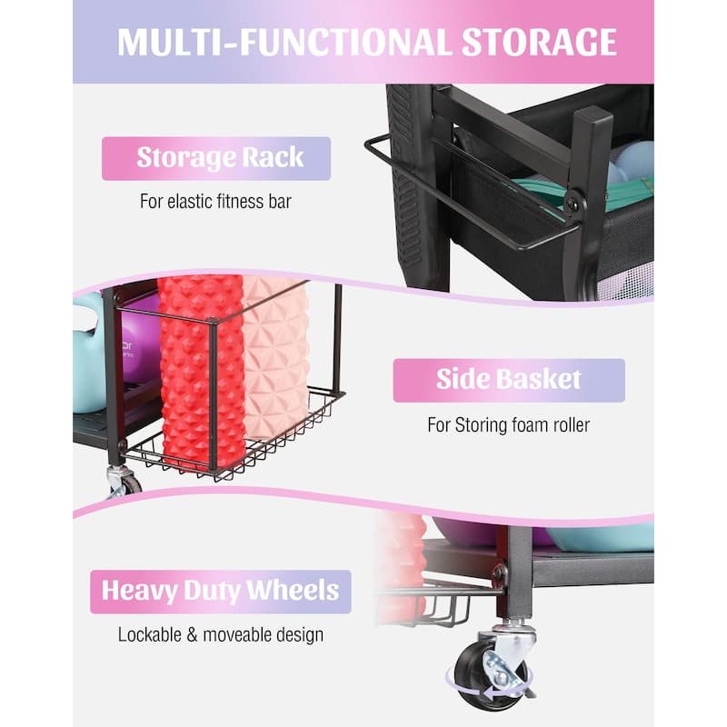 Yoga Mat Storage Rack, Weight Rack for Dumbbells, Home Gym Storage - 51.4"(L) x 15.7"(W) x 36.6"(H)