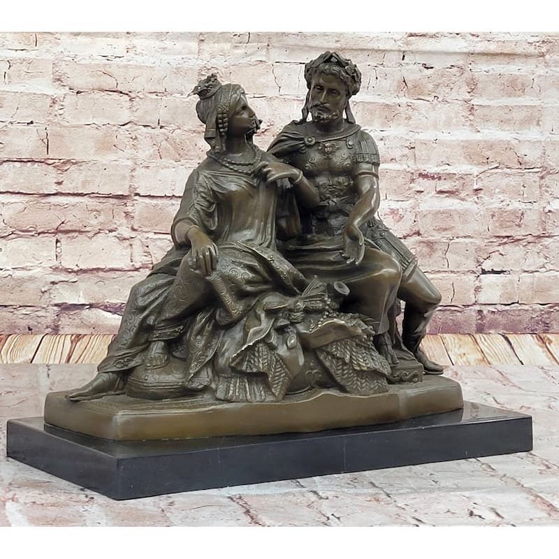 Leon Grégoire’S Cleopatra Mark Antony – Exquisite Bronze Historical Sculpture