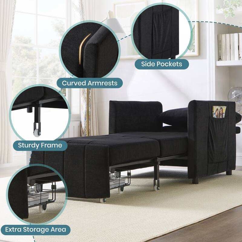 Upholstered Convertible Sleeper Sofa