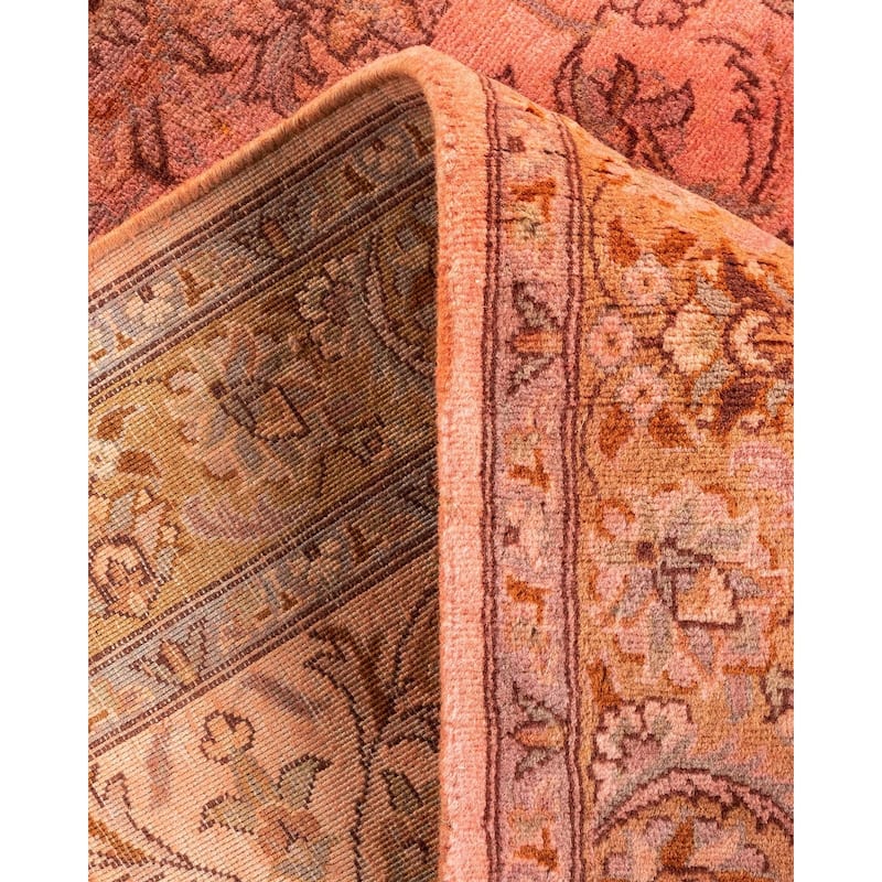 Overton Hand Knotted Wool Vintage Inspired Modern Contemporary Overdyed Pink Area Rug - 3' 2" x 5' 3"