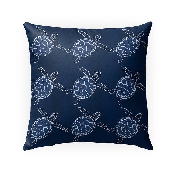 SWIMMING TURTLES NAVY Outdoor Pillow By Kavka Designs Bed Bath