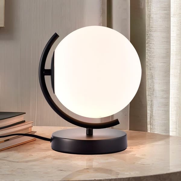Glass Ball Table Lamp - Minimalist Gold Desk Lamp For Bedroom & Office Reading