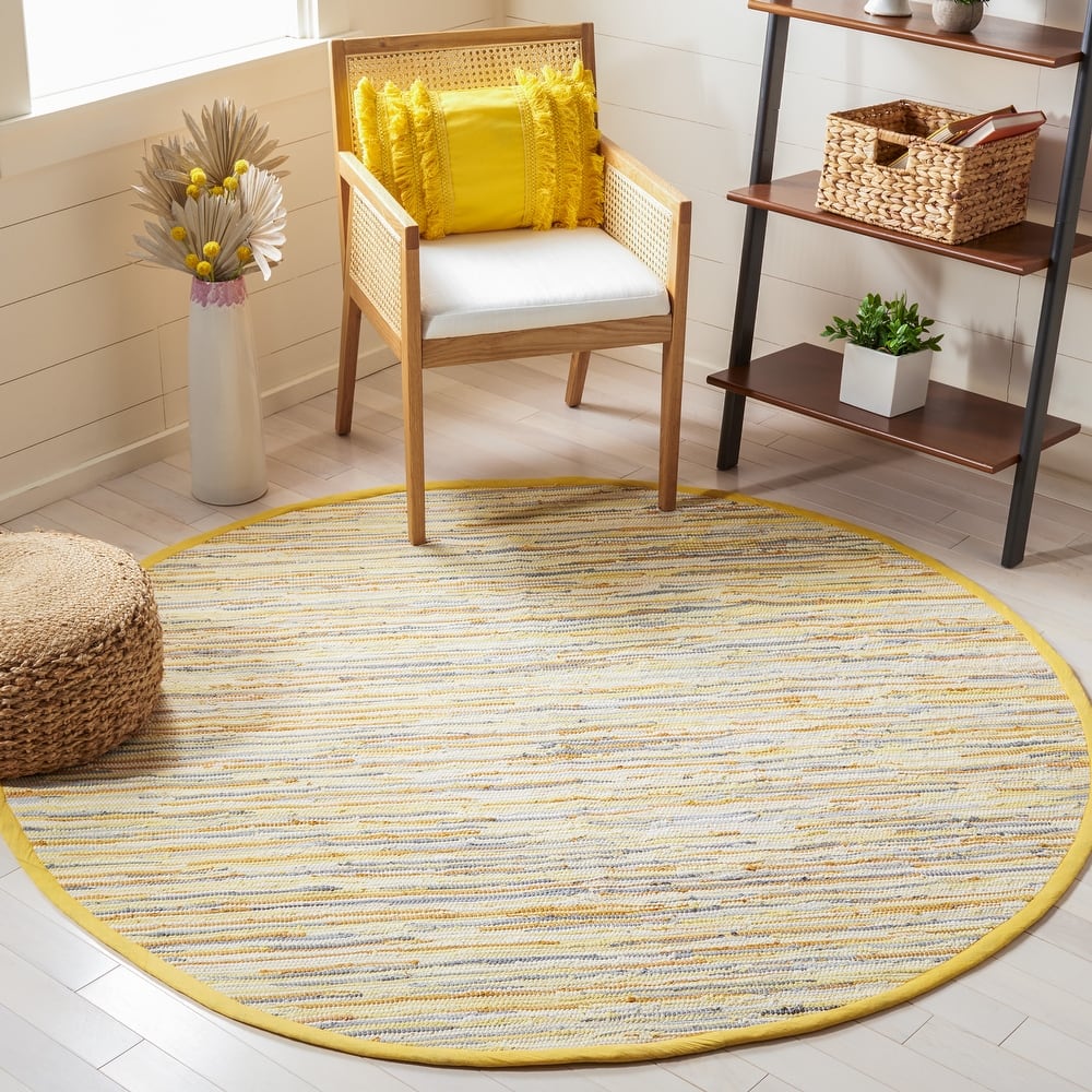 SAFAVIEH Handmade Rag Rug Nya Casual Stripe Cotton Rug