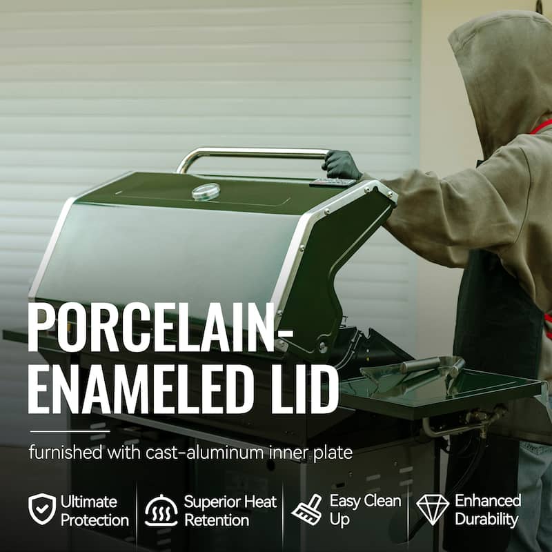 Royal Gourmet 6-Burner Cabinet Style Grill Gas Grill with Sear & Side Burner, 74000BTU, Olive Green