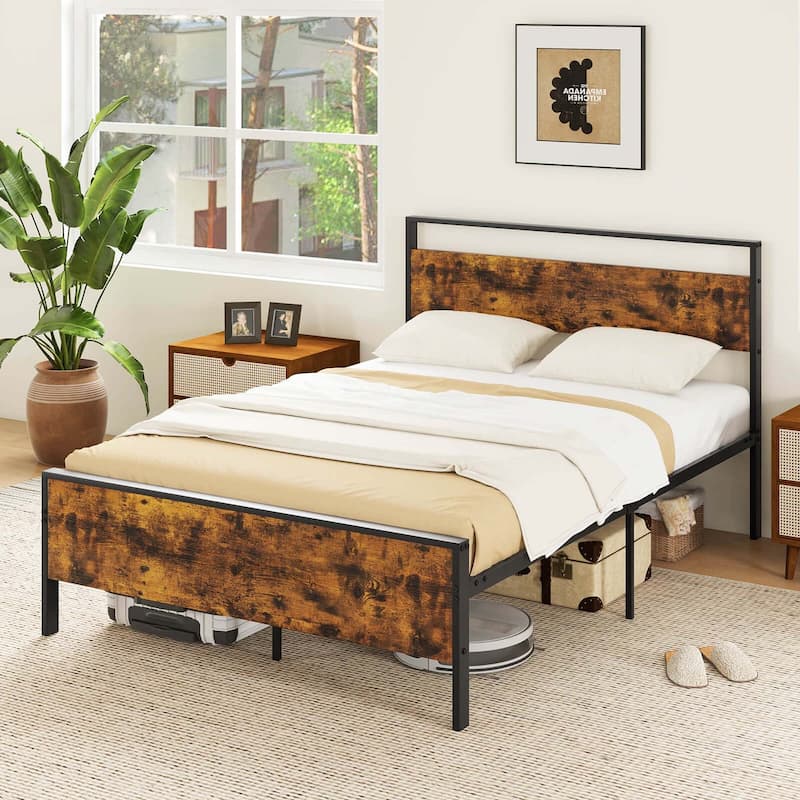 Costway Twin/Full/Queen/King Size Bed Frame with Wooden Headboard and