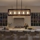 preview thumbnail 2 of 21, 5-Light Mid-Century Modern Industrial Linear Kitchen Island Pendant Vintage Rectangle Glass Chandelier