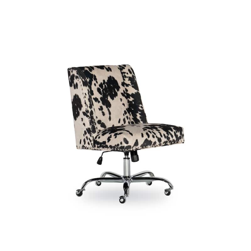 Cow Print Adjustable Office Chair - 41.5" - White and Black