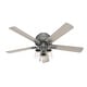 preview thumbnail 16 of 32, Hunter 52" Hartland Low Profile Ceiling Fan with LED Light and Pull Chain - Farmhouse, Rustic Transitional