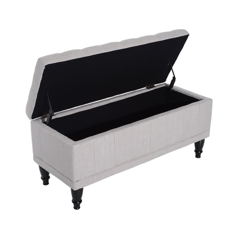 HomCom 42" Fabric Tufted Storage Ottoman Bench - 17*41.5*19.5